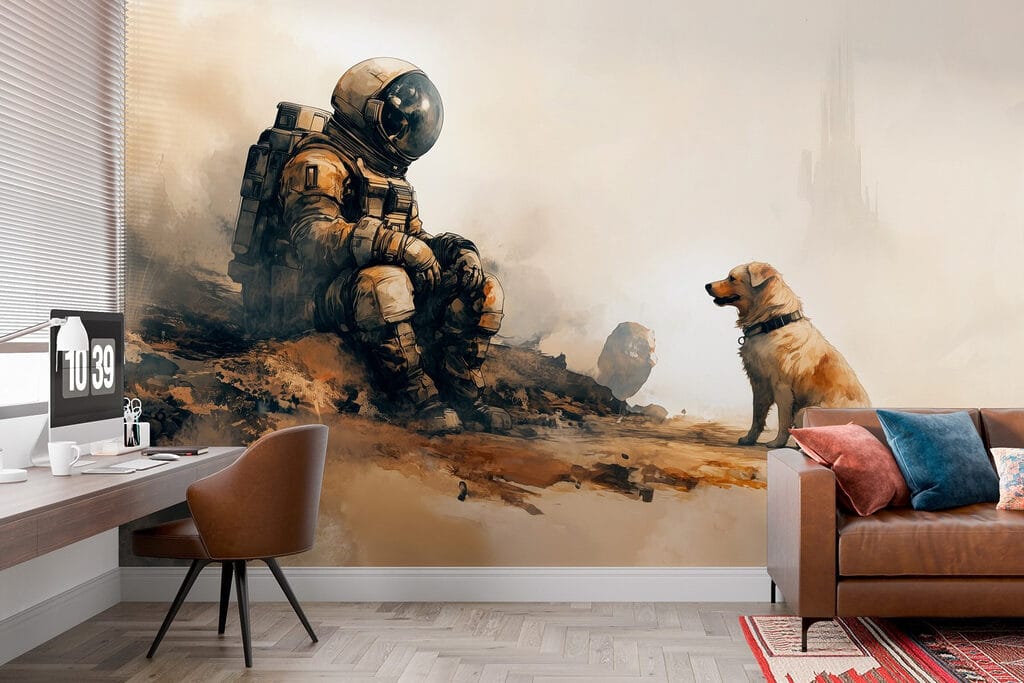 Astronaut ontmoet een hond — interieur 1
