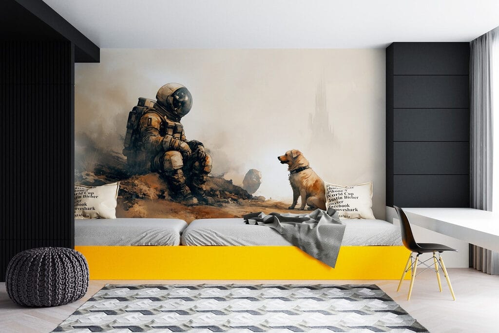 Astronaut ontmoet een hond — interieur 4
