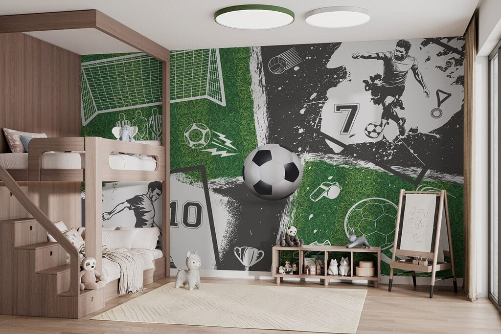 Groene en zwarte voetbalwereld — interieur 2