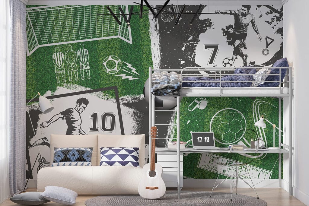 Groene en zwarte voetbalwereld — interieur 4