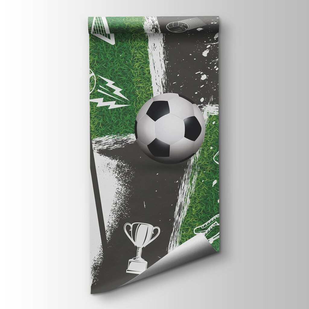 Groene en zwarte voetbalwereld — productweergave