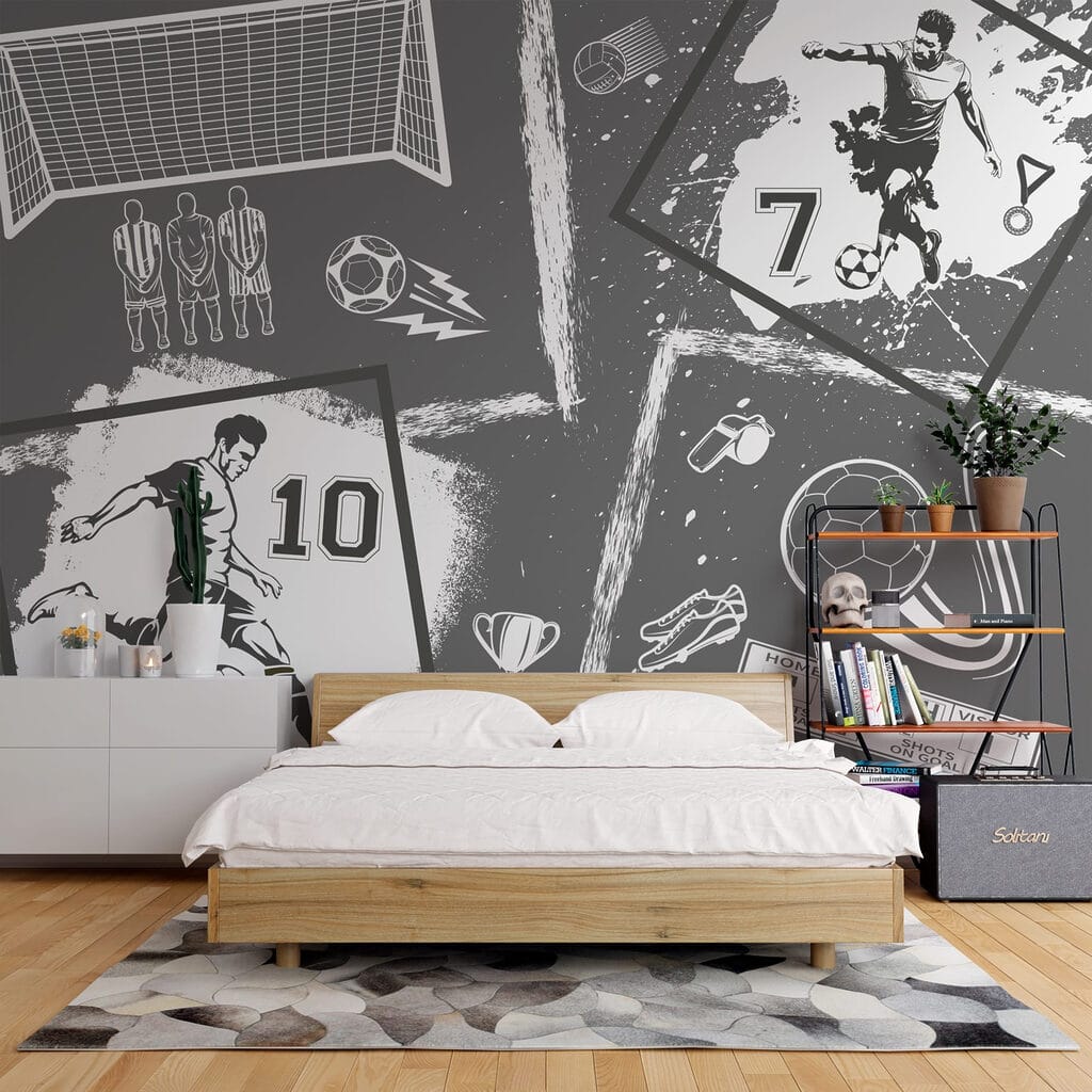 Voetbalactie in monochrome stijl — interieur 2