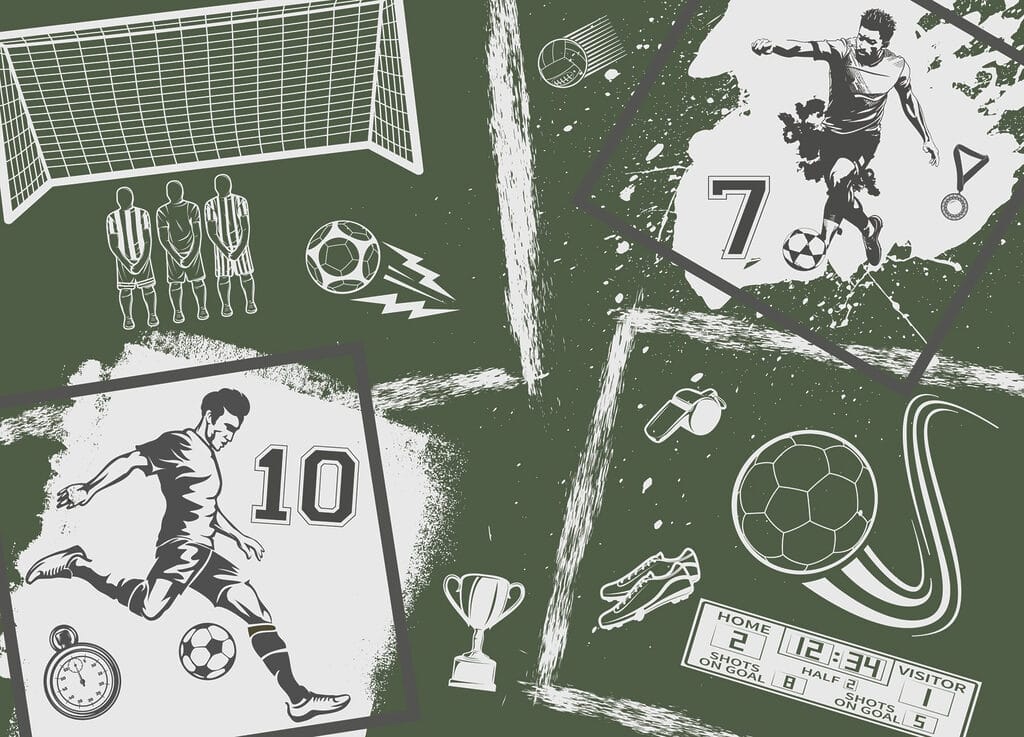 Collage van verschillende sportbeelden — volledig ontwerp