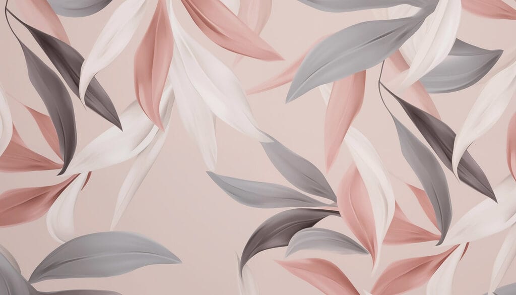 Roze bladeren naast grijs — volledig ontwerp