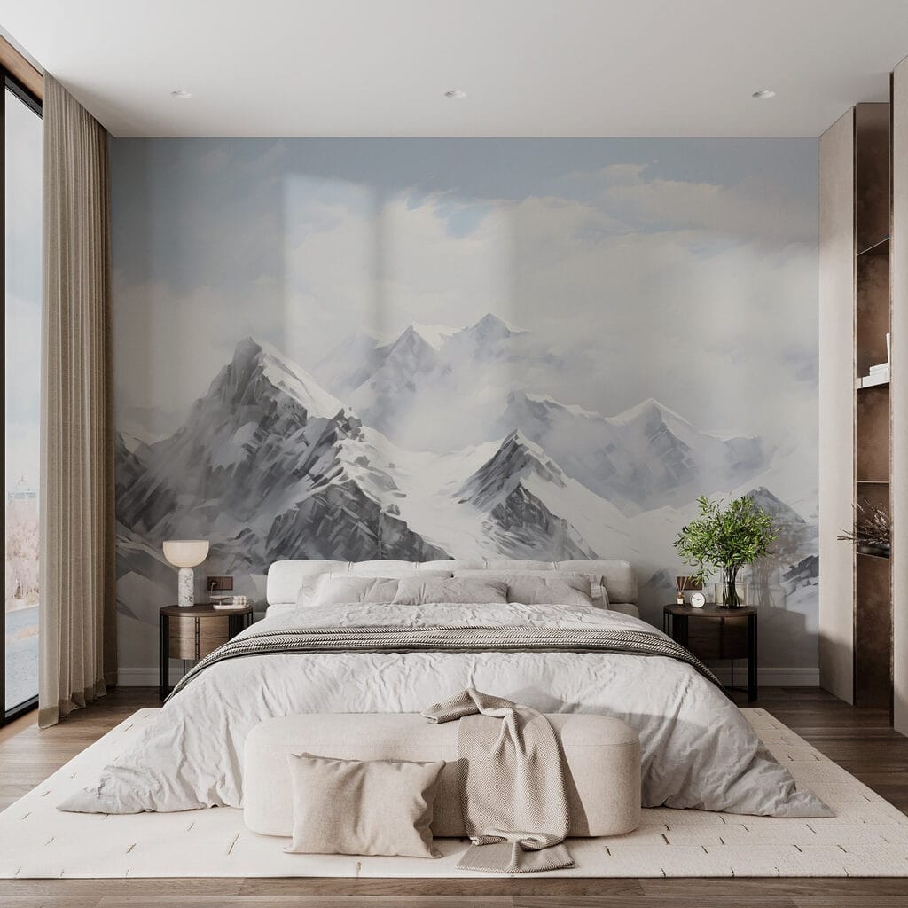 Witte bergketen onder wolken — interieur 1