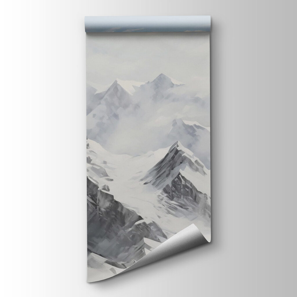 Witte bergketen onder wolken — productweergave