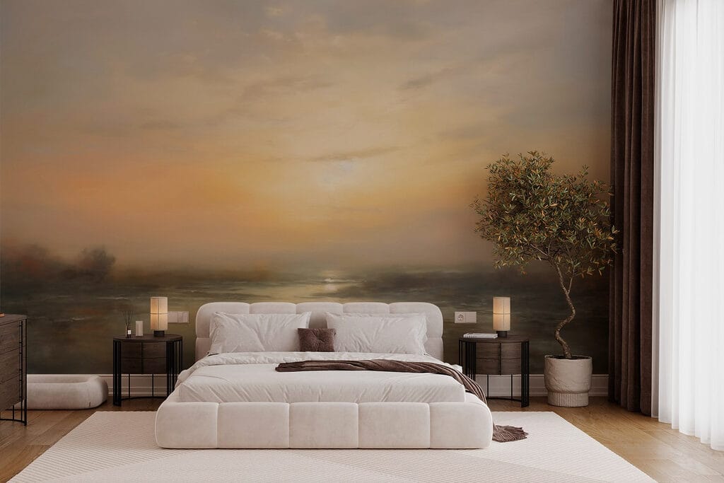 Avondlicht over stil water — interieur 1