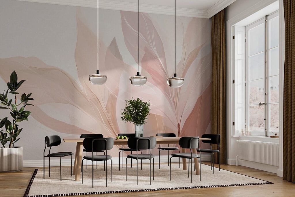 Zachtroze bladeren wijzen omhoog — interieur 3