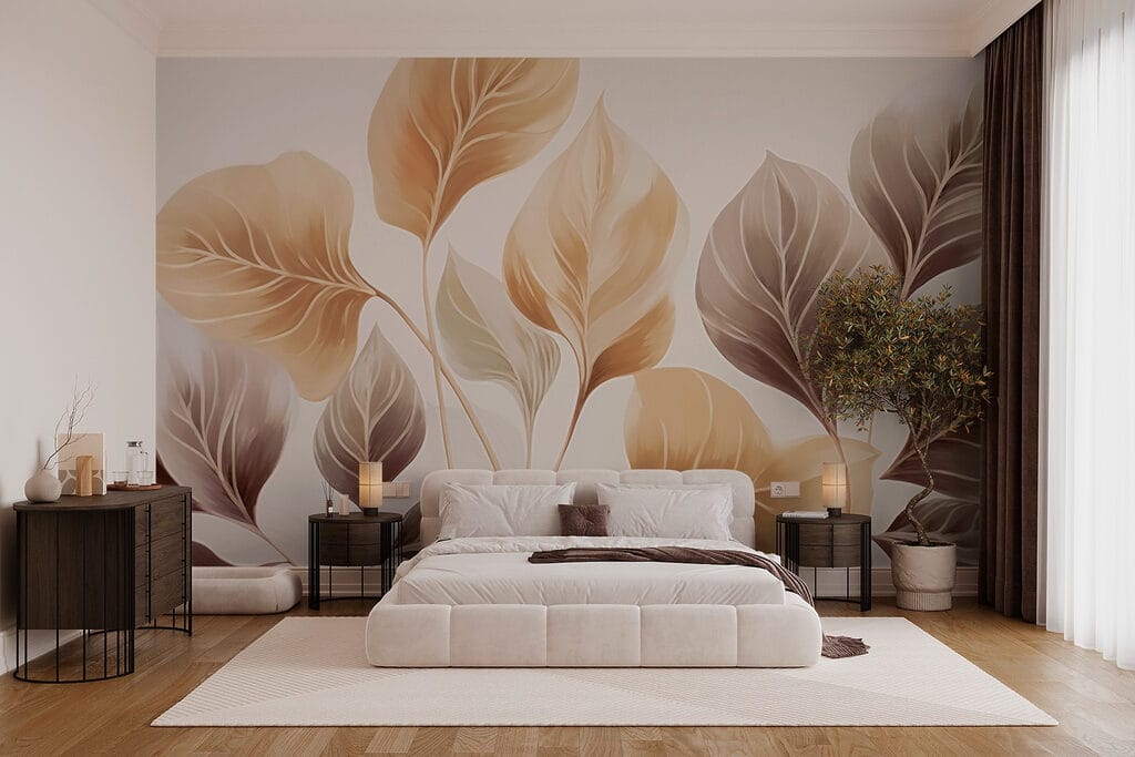 Bladeren in warme bruintinten — interieur 1