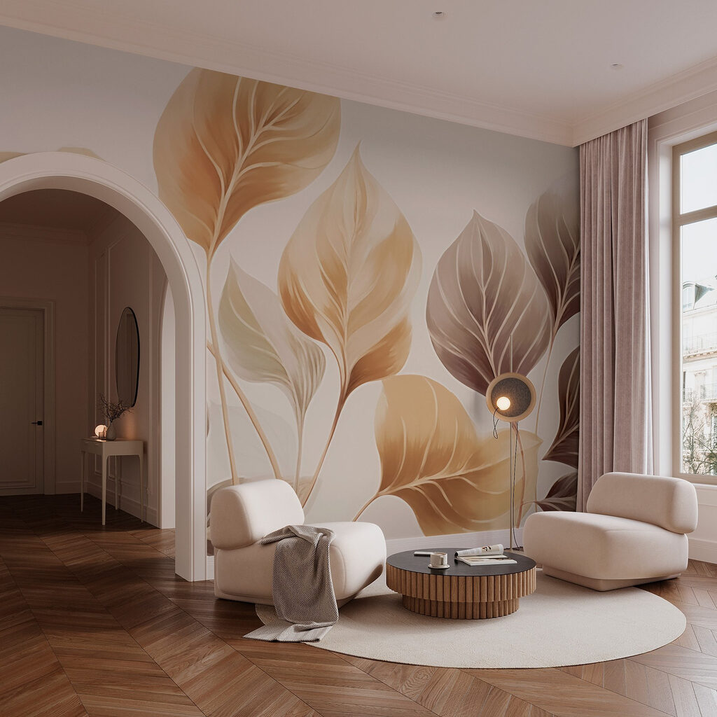Bladeren in warme bruintinten — interieur 3