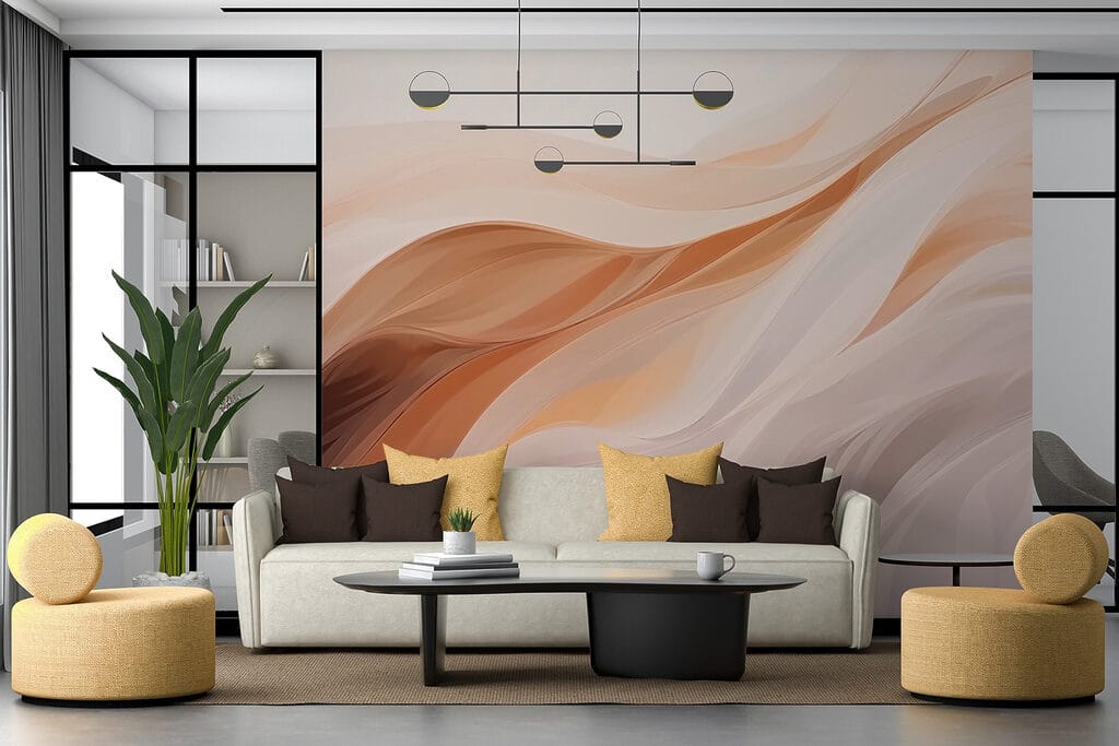Golven in warme perziktinten — interieur 2