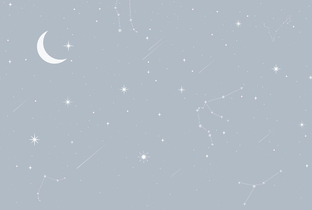 Maan in grijze sterrenlucht — volledig ontwerp
