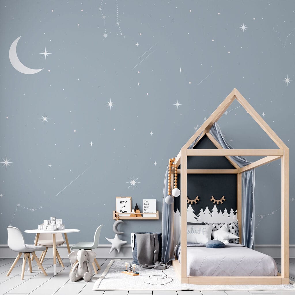Maan in grijze sterrenlucht — interieur 2