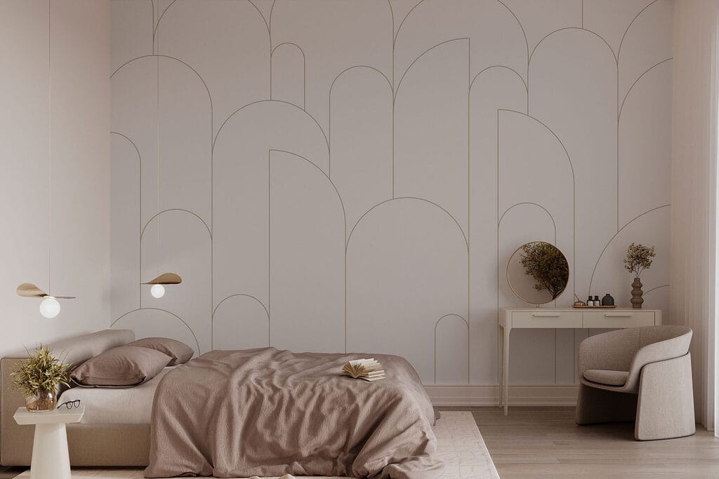 Witte en bruine lijnen op een witte achtergrond — interieur 1