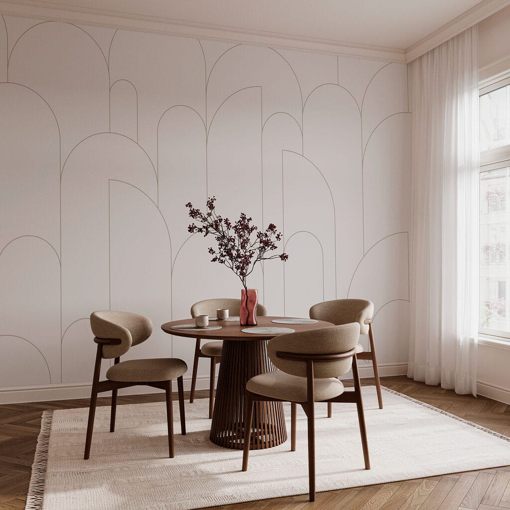 Witte en bruine lijnen op een witte achtergrond — interieur 3