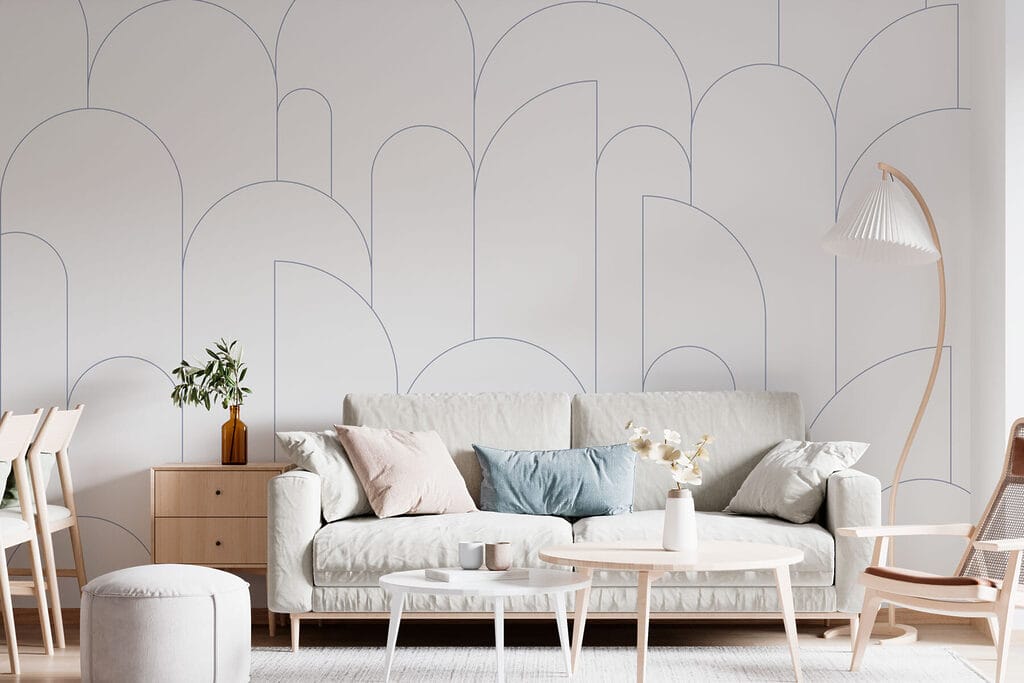 Wit en blauw patroon — interieur 1