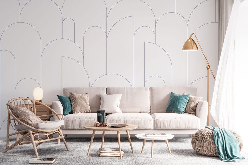Wit en blauw patroon — interieur 2