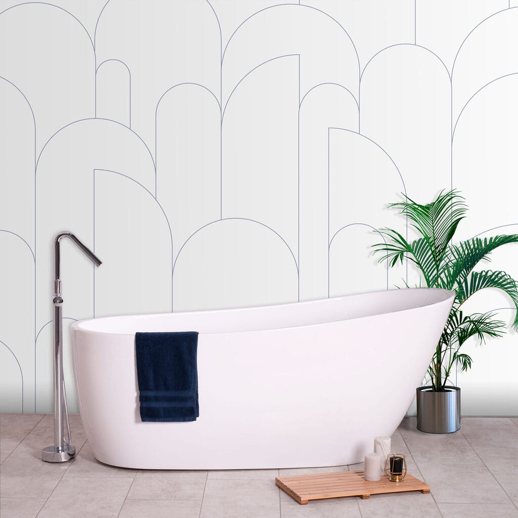 Wit en blauw patroon — interieur 3