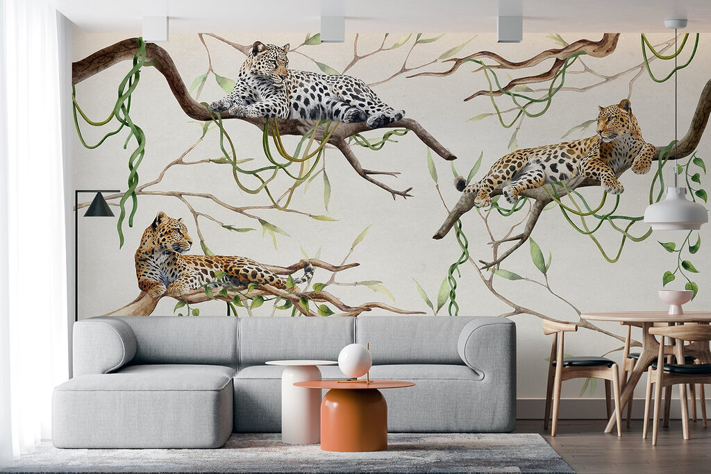 Luipaarden rusten tussen lianen — interieur 2