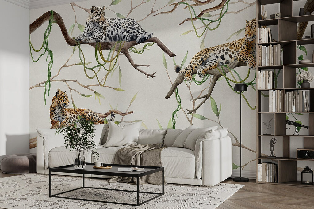 Luipaarden rusten tussen lianen — interieur 3