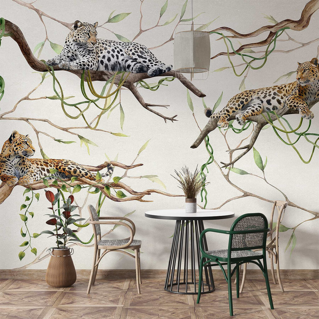 Luipaarden rusten tussen lianen — interieur 4