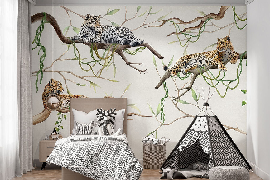 Luipaarden rusten tussen lianen — interieur 5