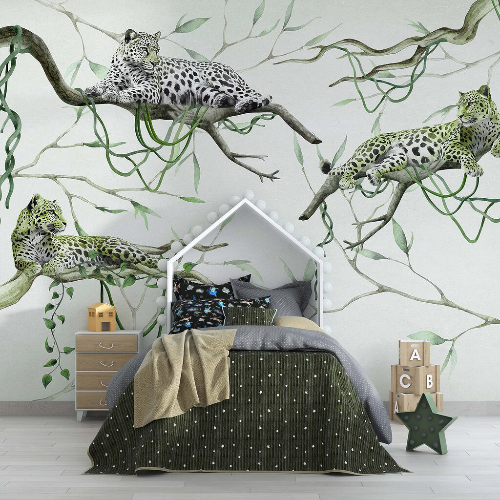 Gevlekte katten op boomtakken — interieur 5