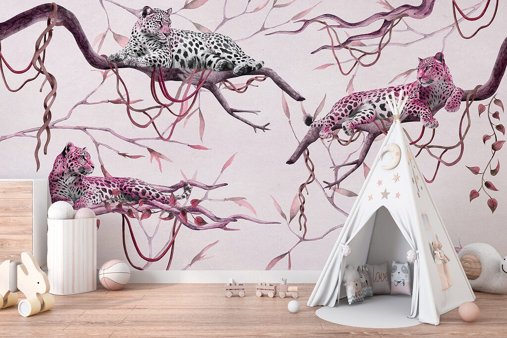Gevlekte katten op boomtakken — interieur 4