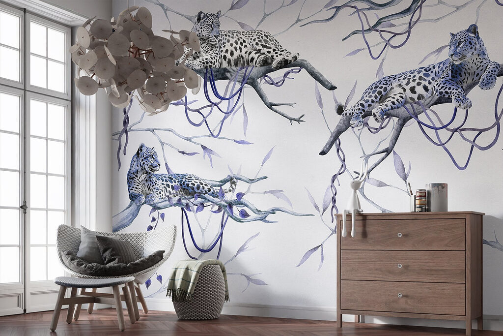 Gevlekte katten op boomtakken — interieur 4