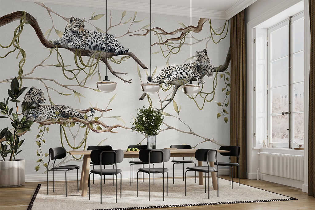 Gevlekte katten op boomtakken — interieur 3