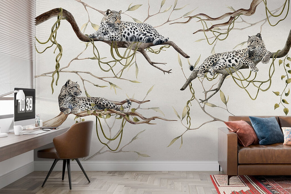 Gevlekte katten op boomtakken — interieur 6