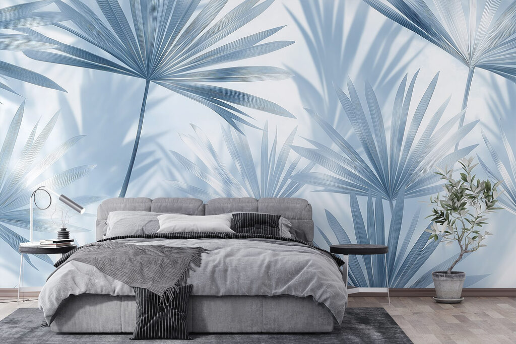 Delicate palmen in zachte tinten — interieur 1