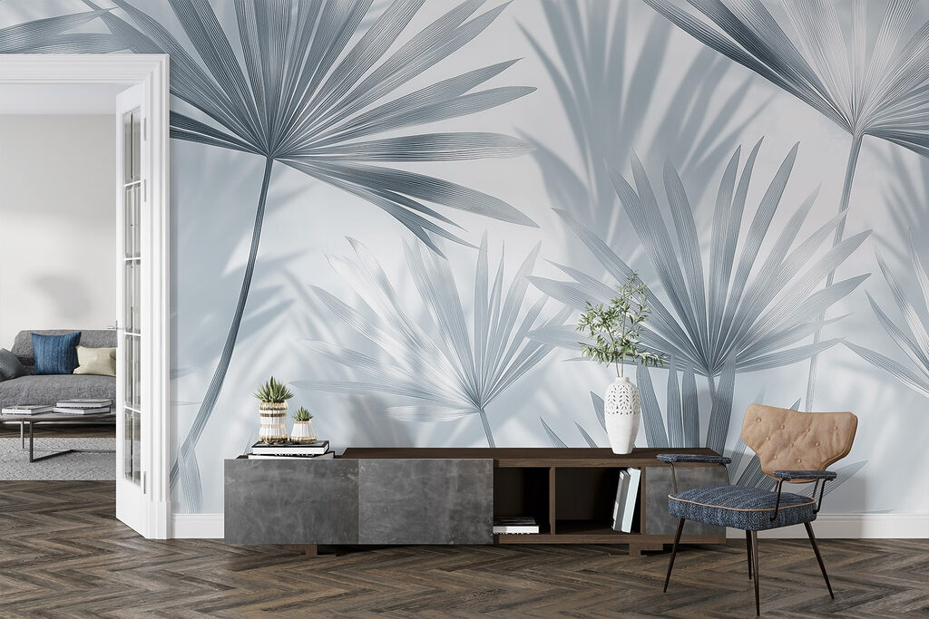 Zachte schaduwen van delicate palmbladeren — interieur 3