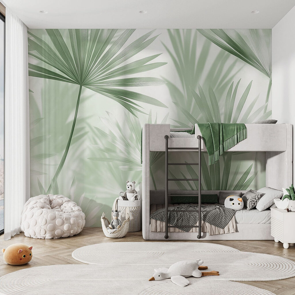 Zachtgroene bladeren dansen in het licht — interieur 5
