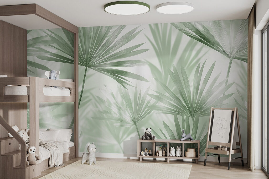Zachtgroene bladeren dansen in het licht — interieur 6