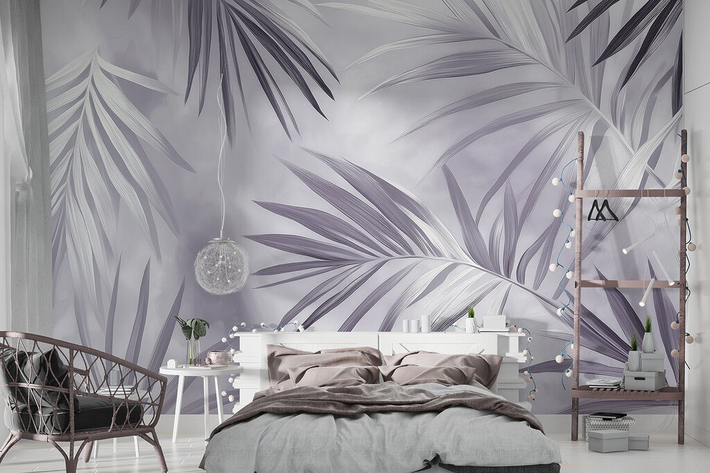 Slanke palmveren als schaduw — interieur 1