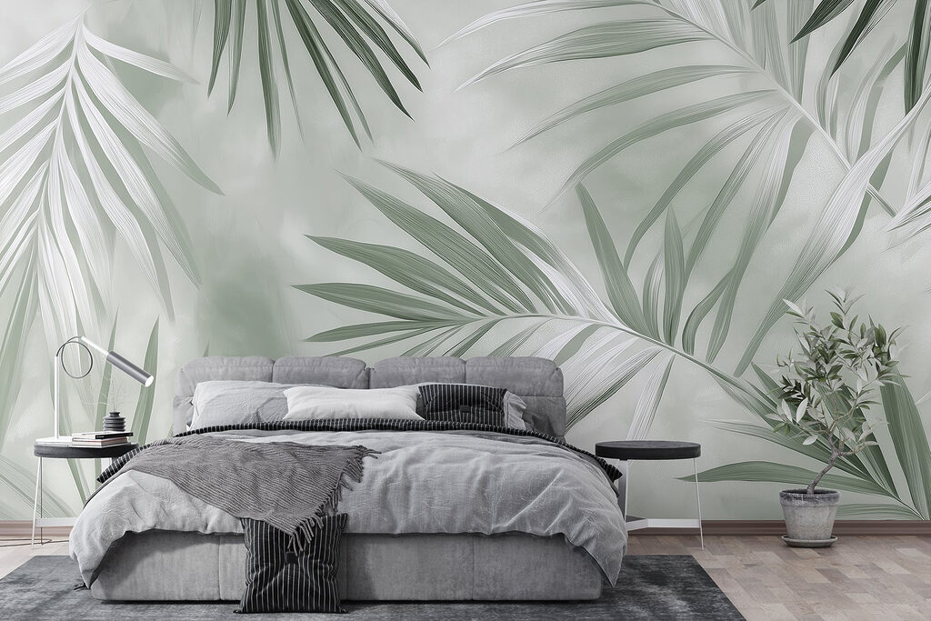 Slanke palmveren als schaduw — interieur 1