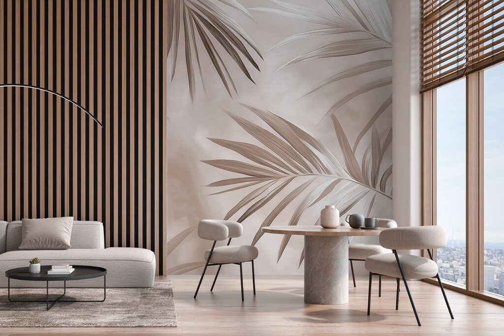 Slanke palmveren als schaduw — interieur 2