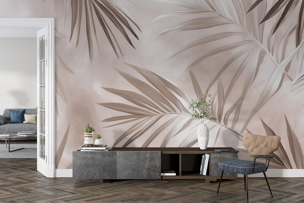 Slanke palmveren als schaduw — interieur 3