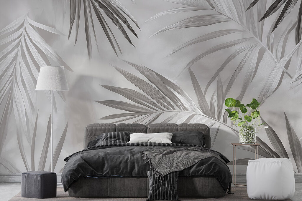 Slanke palmveren als schaduw — interieur 1