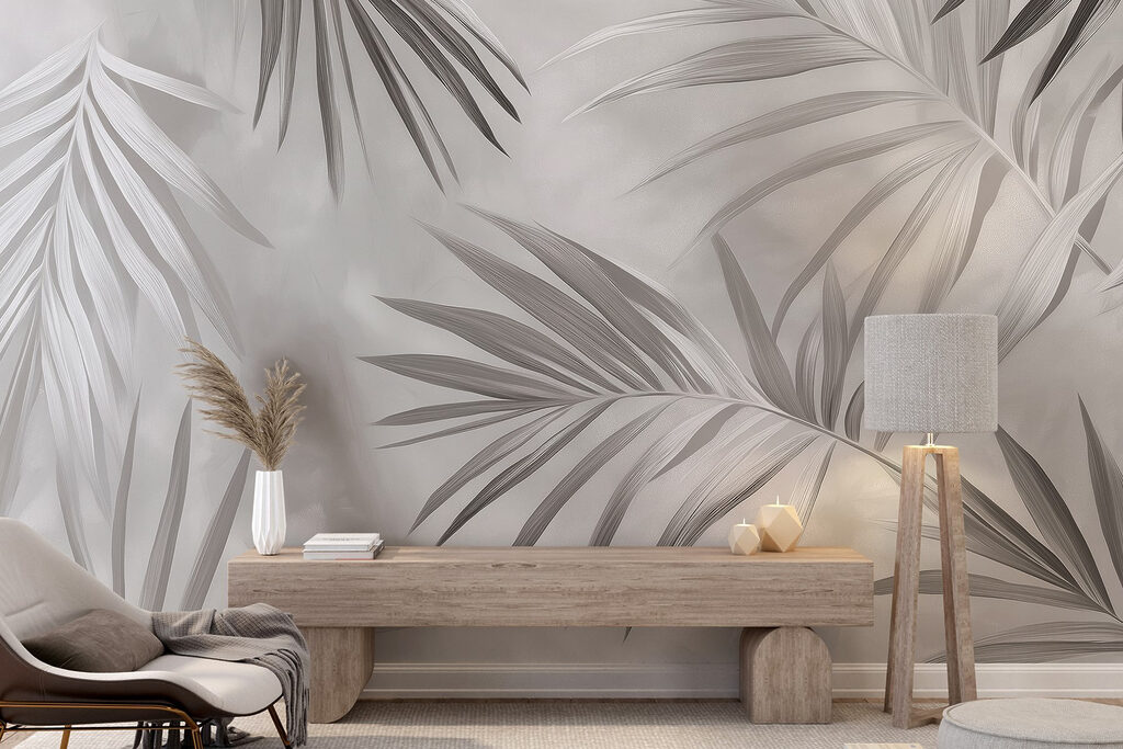 Slanke palmveren als schaduw — interieur 2