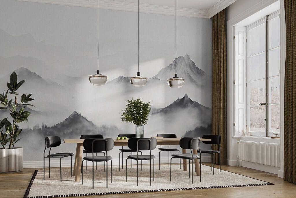 Bergkammen in witte nevel — interieur 2