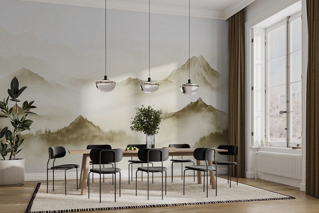 Bergtoppen boven witte dalnevel — interieur 2