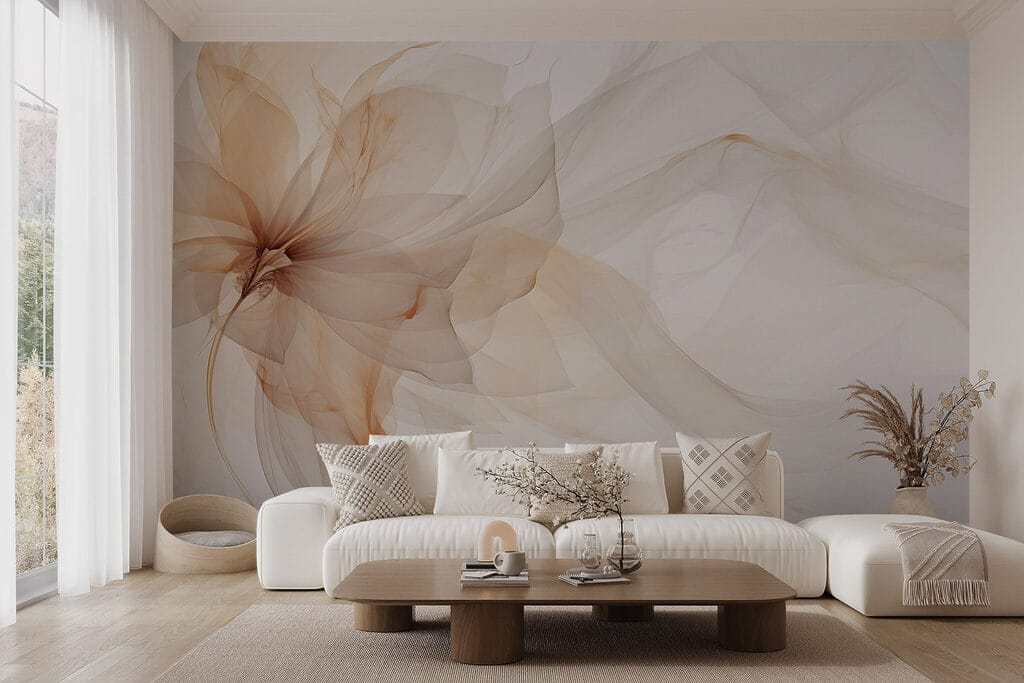 Bloem in lichte perziktinten — interieur 1
