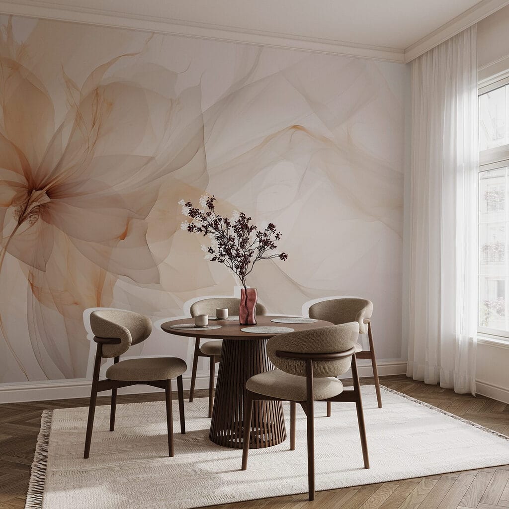 Bloem in lichte perziktinten — interieur 2