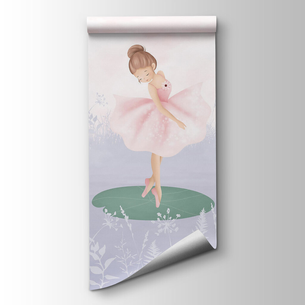Drie ballerina's op waterlelies — productweergave