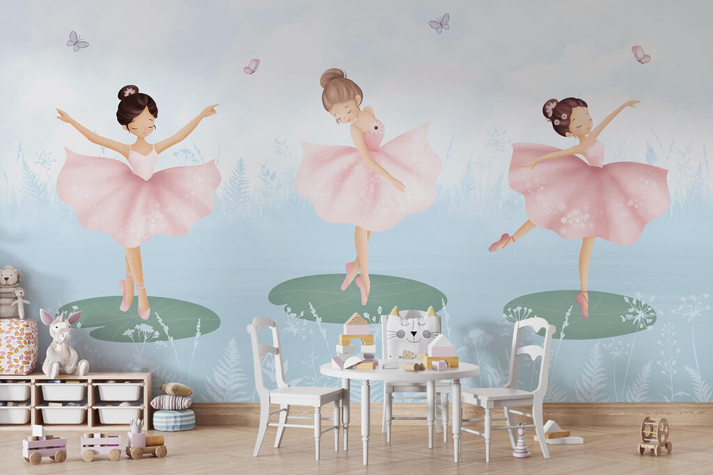 Drie danseresjes boven varens — interieur 2