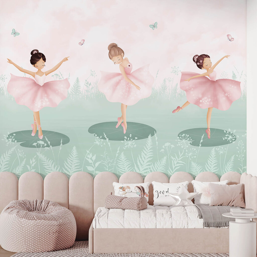 Drie danseresjes boven varens — interieur 2