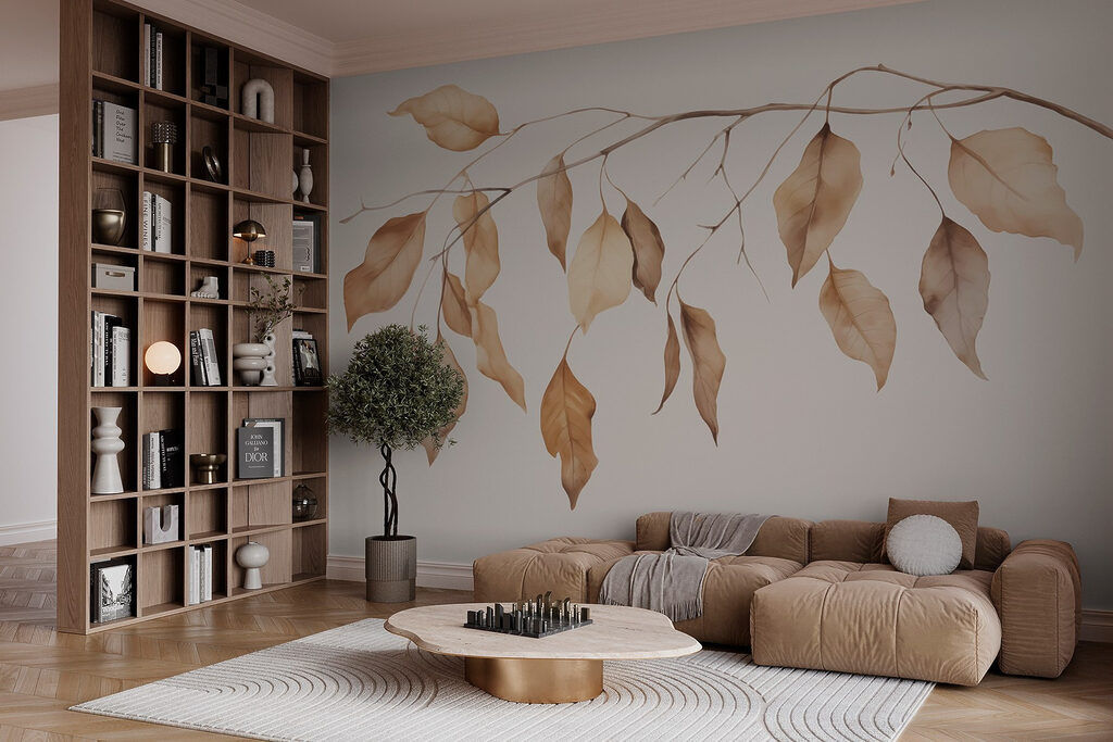 Bruine bladeren hangen neer — interieur 1