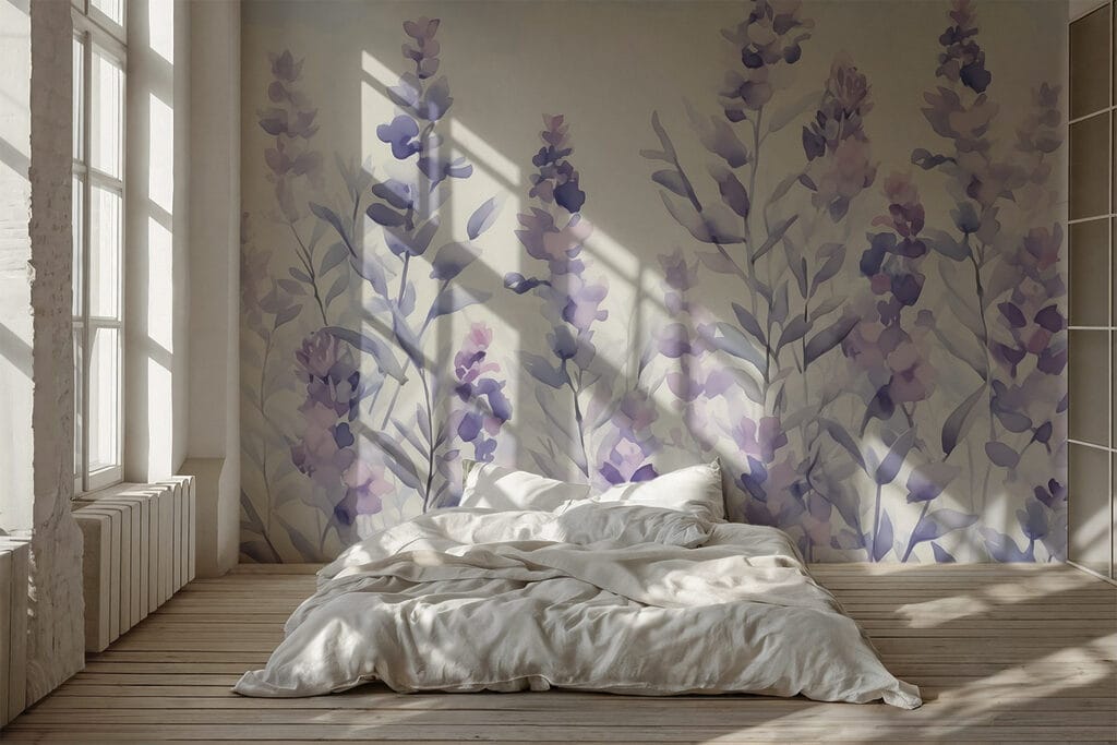 Paarse twijgen wijzen omhoog — interieur 1